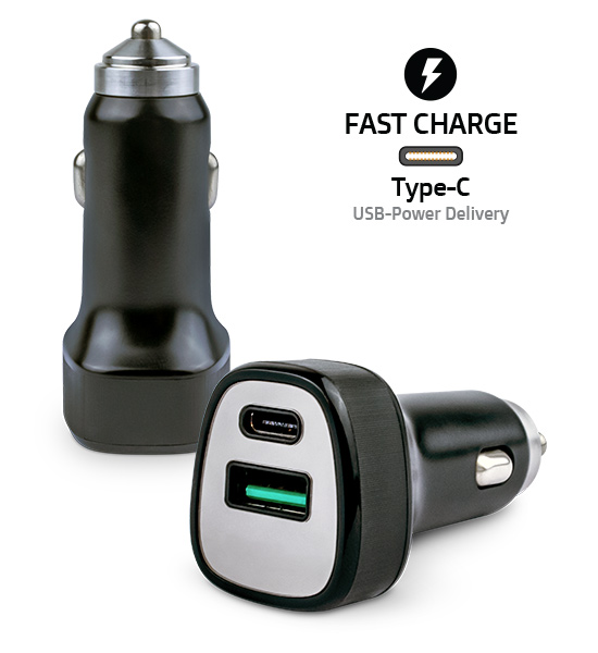 Type-C Fast Charge Dual Car Charger