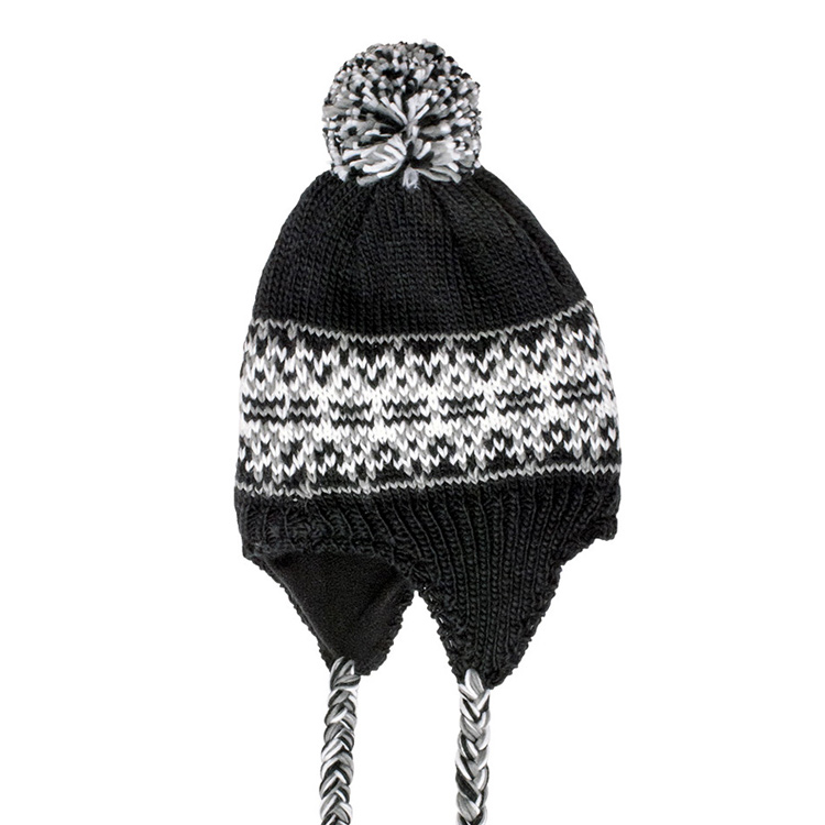 Knit Hat with Tassels